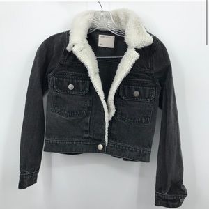 Black Denim Sherpa Jacket